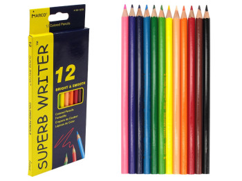 Набір кольорових олівців 12 кольорів в картонній коробц Superb Writerі. Marco 4100-12