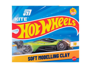 Пластилін восковий 10 кольорів, 200 грам, Hot Wheels, Kite HW25-084