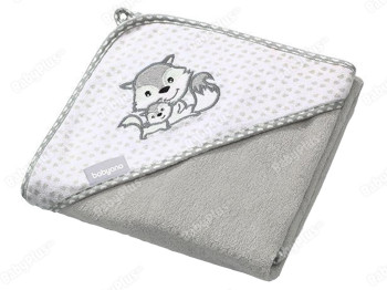 Полотенце бамбуковое с капюшоном 76х76 серый Белочка. BabyOno 345/03