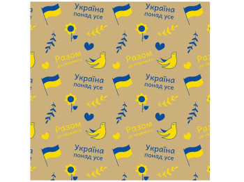 Бумага упаковочная крафт Украина сердца 70х100 см, 10 листов
