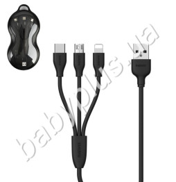 Кабель RC-094th USB Micro&Lightning&Type C. Remax Black