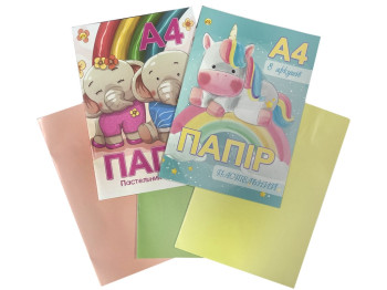 Бумага цветная "Пастельные цветы" А4 8 цв., 8 л. УЦЕНКА