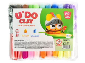 Набор для творчества воздушная масса U'DO Clay, 22 брикета, брикет 6 грамм, Strateg