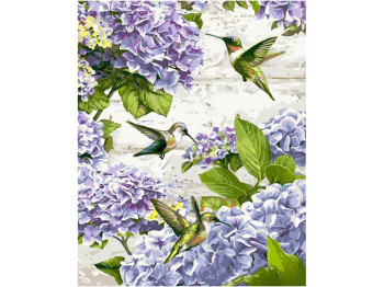 Набор для росписи по номерам Калибри в гортензиях 40х50 см, Strateg
