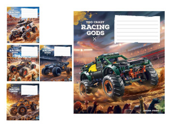 Зошит учнівський у лінію "Racing gods", 12 аркушів, Школярик 012-3469L