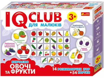 Учебные пазлы, Изучаем овощи и фрукты, IQ-club для детей, Ranok Creative