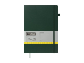 Записная книга Buromax Etalon 210×295 мм, 96 листов, в клетку, зеленая