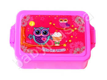 Ланч бокс двойной со съёмной крышкой, Ложкой и вилкой,The owl world, KIDIS 13016