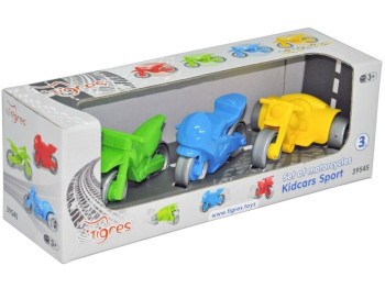 Набор мотоциклов Kid cars Sport 3 шт. Tigres 39545