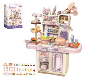Детская кухня Dream Kitchen, со светом, паром, водой, набор посуды и продуктов