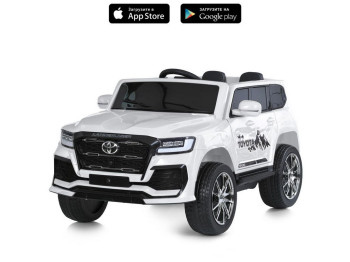 Дитячий електромобіль білий Toyota Land Cruiser