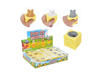 Игрушка-антистресс Мышка в сыре, 5 см, 3 вида (цена за 1шт)