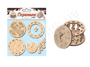 Деревянный 3D конструктор Шкатулка круглая, ZIRKA