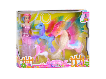 Игровой набор кукла-фея 68410, 28 см, с единорогом и пегасом, фигурки животных