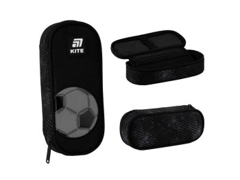 Пенал Kite Football, полиэстер, черный, 22×8,5×4,5 см, серия KITE