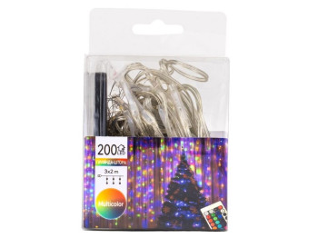 Гирлянда-штора 200LED разноцветная от USB 3х2м, 9133-021