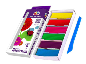 Пластилин восковой флуоресцентный, 6 цветов, Гамма 400304