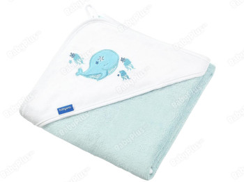 Полотенце бамбуковое с капюшоном голубое Кит 85х85 см. BabyOno 343/05