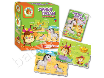 Магнітні пазли Розумні пазли, Зоопарк, Vladi Toys