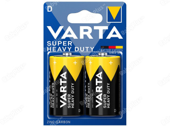 Батарейки солевые Varta Super Heavy Duty, 1,5V, D, R20 (цена за спайку 2шт) 4008496556342