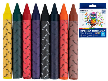 Крейда воскова Jumbo 8 кольорів Classic, Kite