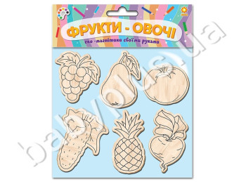 Деревянная игрушка магнит Фрукты-овощи, ZIRKA