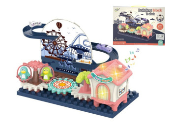 Конструктор электрический Building Block Track 35 см, движение авто и свет