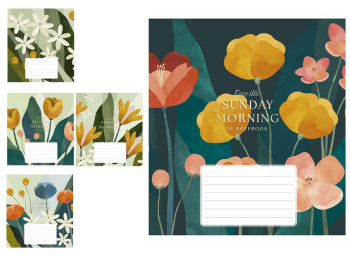 Зошит учнівський Lovely blooming у лінію 18 аркушів, 018-3674L, 4 види (ціна за 1шт) Школярик