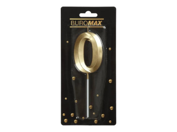 Свічка для торта цифра "0", золота, Buromax