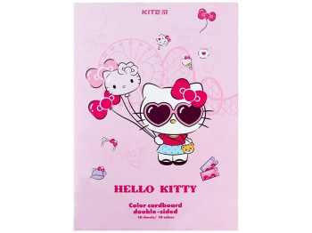 Картон цветной двухсторонний А4 Hello Kitty 10 листов. 10 цветов. Kite HK24-255