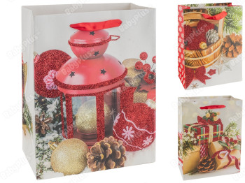Пакет подарочный бумажный "Christmas Decor" 18х10х23см