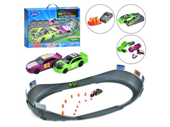 Игровой трек с машинками, 9 см, 2 шт, с аккумулятором, блок запуска