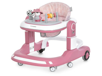 Ходунки 2 в 1 ME 1200 URSA Pink, пушер, музика, світло, рожевий