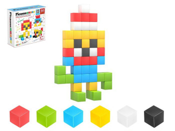 Магнитный конструктор PicassoTiles Pixel Building Cubes, 50 деталей