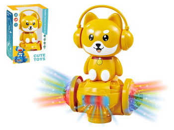 Іграшка інтерактивна Shiba Inu Spinner 15 см, обертається та світиться, музична
