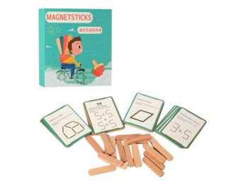 Деревянная развивающая игра с магнитами MD 2634, фигурки и карточки