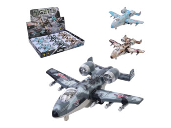 Літак інерційний зі звуком XG879-101, 15 см, металевий корпус, BabyToys (ціна за 1шт)