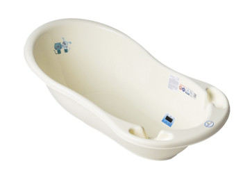 Ванночка Кот и Пес со сливом и термометром Желтая 86 см. Tega Baby PK-004ODPLYW-102