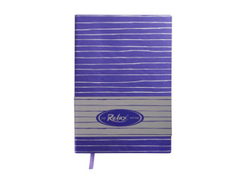 Блокнот деловой фиолетовый BUROMAX RELAX, A5, 96 л., линия, искусственная кожа, гибкая обложка