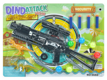 Игрушечная винтовка Dino Attack с мягкими шарами и мишенью, 42 см