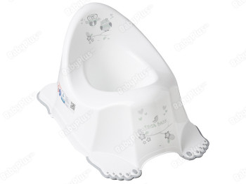 Горшок Сова с противоскользящей резиной и музыкой белый. Tega Baby PO-047-103