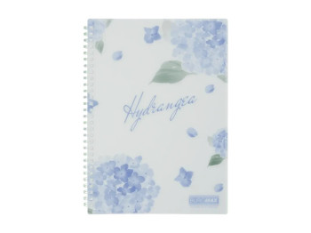 Тетрадь в клетку на пружине, 80 листов, формат B5, кремовая бумага, дизайн Hydrangea