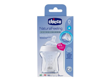 Пляшка скло Natural Feeling 150 мл, Chicco