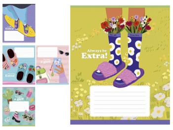 Зошит учнівський 24 аркушів, у клітинку, "Be extra",  Школярик 024-3588K