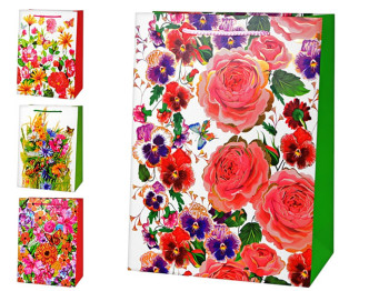 Пакет подарунковий паперовий L Flowers 31х42х12 см, YM1362-L