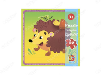 Пазлы картонные Ёжик, 12 элементов, G-Toys