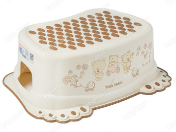 Подставка для ног Мишки с противоскользящей резиной бежевая. Tega Baby MS-017-119