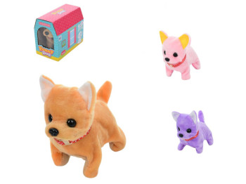 Игрушка интерактивная Собака, звук, ходит, шевелит хвостом, 6 цветов