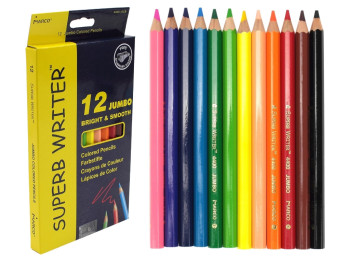 Карандаши шестигранные с точилкой 12 цветов Superb Writer Jumbo. Marco 4400-12CB