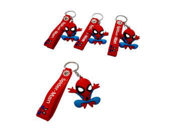 Брелок гумовий Герой у червоному костюмі зі стрічкою Spider-Man (ціна за 1шт)